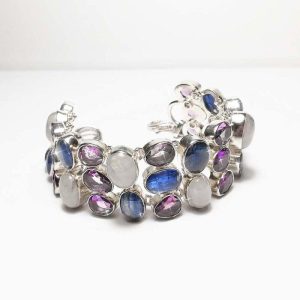 Bracciale Ametista Adularia Cianite Ag925 1222